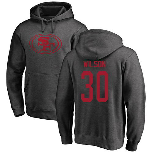 Men San Francisco 49ers Ash Jeff Wilson One Color #30 Pullover NFL Hoodie Sweatshirts